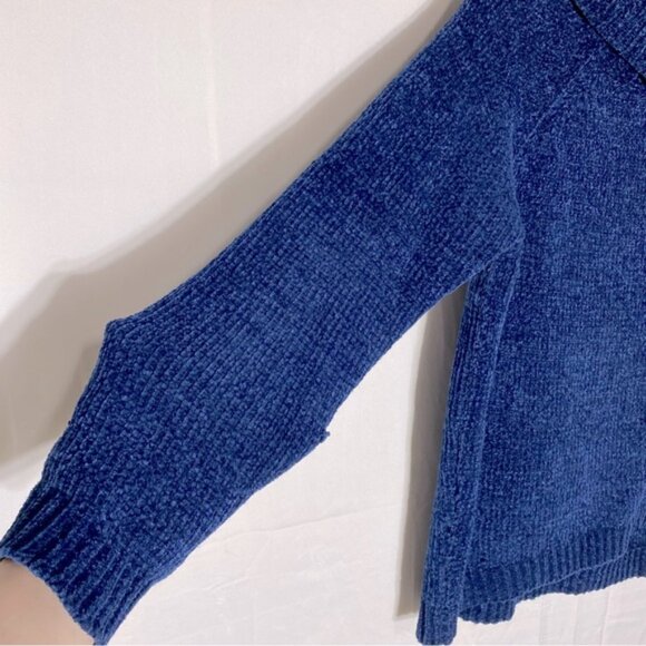 5/$25 Buffalo David Bitton Blue Chenille Cowl Neck Sweater S - Picture 7 of 15